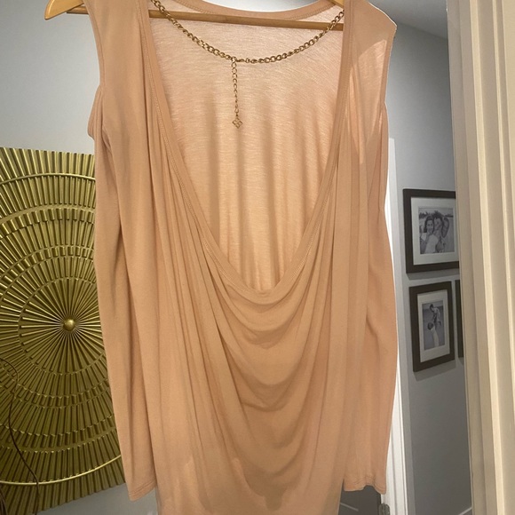 BCBGMAXAZRIA Dusty pink backless chained long sleeve - Picture 5 of 5